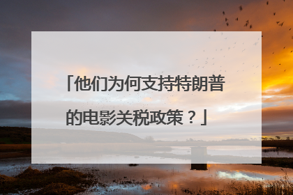 他们为何支持特朗普的电影关税政策？