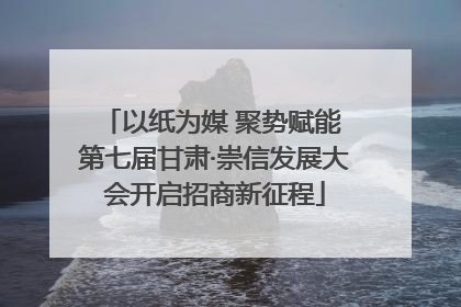 以纸为媒 聚势赋能 第七届甘肃·崇信发展大会开启招商新征程