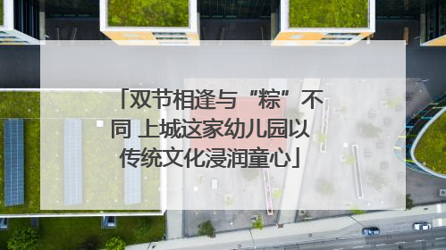 双节相逢与“粽”不同 上城这家幼儿园以传统文化浸润童心