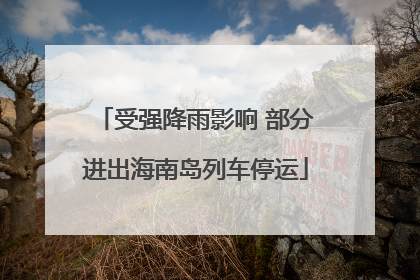 受强降雨影响 部分进出海南岛列车停运