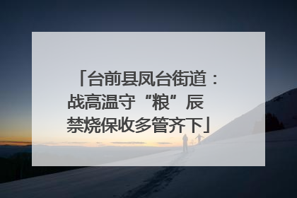 台前县凤台街道：战高温守“粮”辰 禁烧保收多管齐下