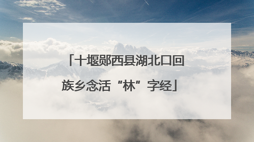 十堰郧西县湖北口回族乡念活“林”字经