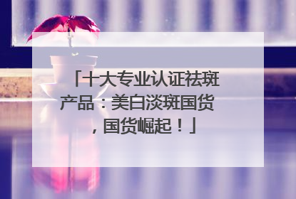 十大专业认证祛斑产品：美白淡斑国货，国货崛起！