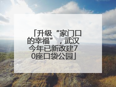 升级“家门口的幸福”，武汉今年已新改建70座口袋公园
