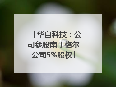 华自科技：公司参股南丁格尔公司5%股权
