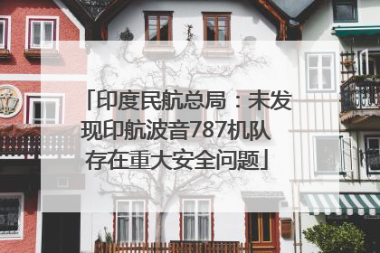 印度民航总局：未发现印航波音787机队存在重大安全问题