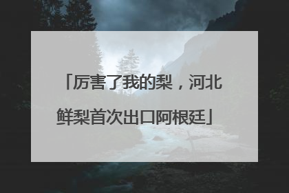 厉害了我的梨，河北鲜梨首次出口阿根廷
