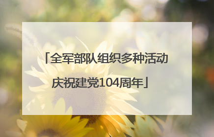 全军部队组织多种活动庆祝建党104周年