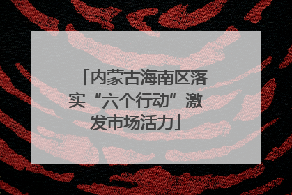 内蒙古海南区落实“六个行动”激发市场活力