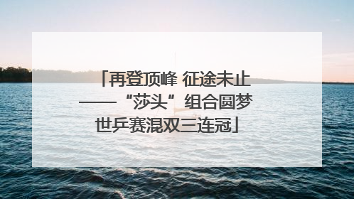 再登顶峰 征途未止——“莎头”组合圆梦世乒赛混双三连冠