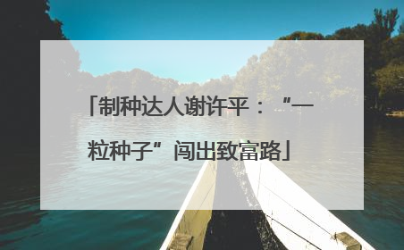 制种达人谢许平：“一粒种子”闯出致富路