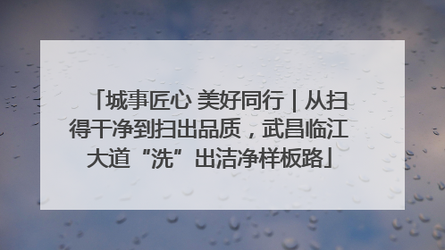 城事匠心 美好同行｜从扫得干净到扫出品质，武昌临江大道“洗”出洁净样板路