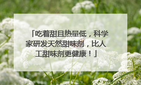 吃着甜且热量低，科学家研发天然甜味剂，比人工甜味剂更健康！