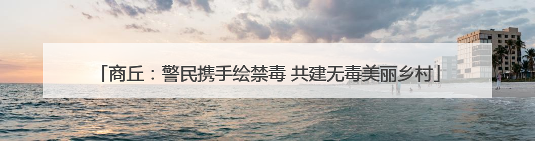 商丘：警民携手绘禁毒 共建无毒美丽乡村