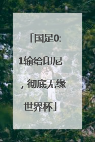 国足0:1输给印尼，彻底无缘世界杯