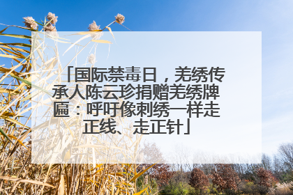 国际禁毒日，羌绣传承人陈云珍捐赠羌绣牌匾：呼吁像刺绣一样走正线、走正针