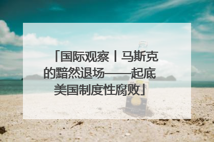 国际观察丨马斯克的黯然退场——起底美国制度性腐败
