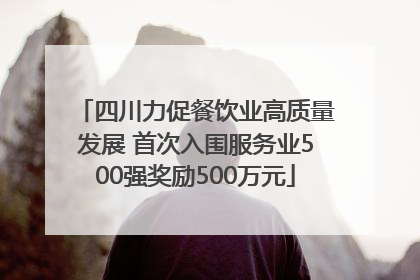 四川力促餐饮业高质量发展 首次入围服务业500强奖励500万元