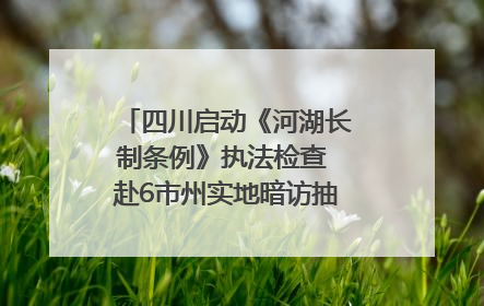 四川启动《河湖长制条例》执法检查 赴6市州实地暗访抽查｜四川人大之声