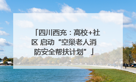 四川西充：高校+社区 启动“空巢老人消防安全帮扶计划”