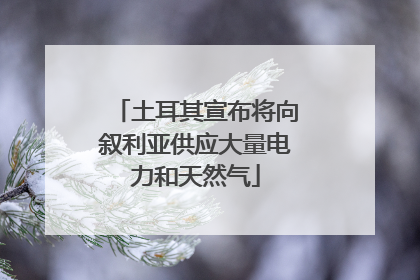 土耳其宣布将向叙利亚供应大量电力和天然气