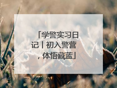 学警实习日记丨初入警营，体悟藏蓝