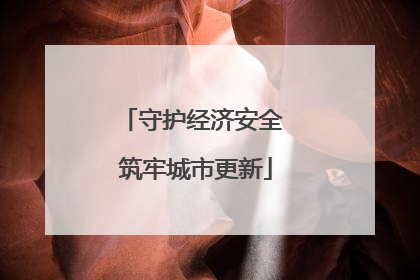 守护经济安全 筑牢城市更新