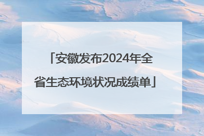 安徽发布2024年全省生态环境状况成绩单