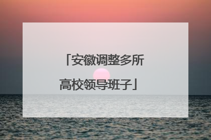 安徽调整多所高校领导班子