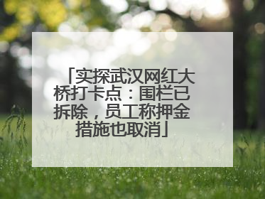 实探武汉网红大桥打卡点：围栏已拆除，员工称押金措施也取消
