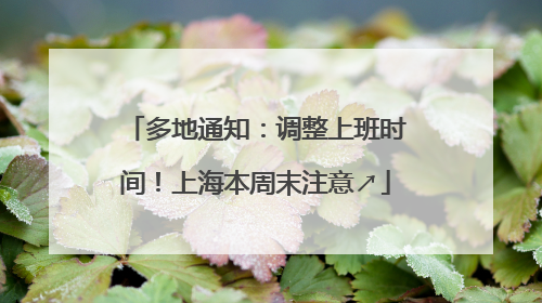 多地通知：调整上班时间！上海本周末注意↗