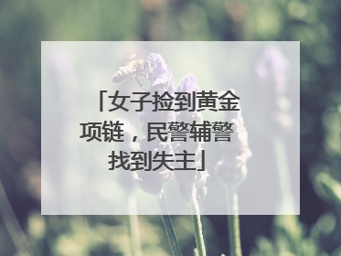 女子捡到黄金项链，民警辅警找到失主