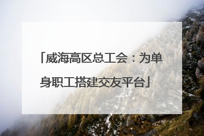 威海高区总工会：为单身职工搭建交友平台