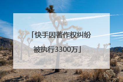 快手因著作权纠纷被执行3300万