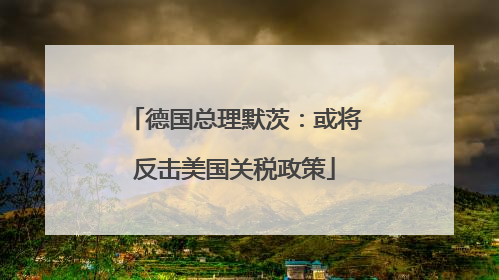德国总理默茨：或将反击美国关税政策