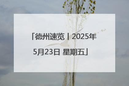 德州速览丨2025年5月23日 星期五