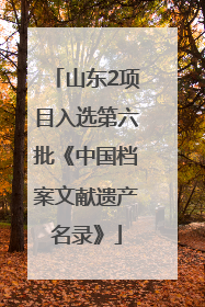 山东2项目入选第六批《中国档案文献遗产名录》