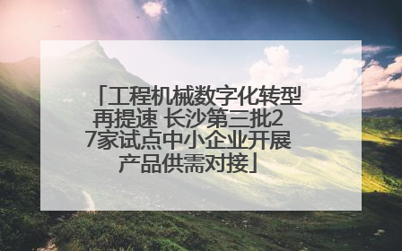 工程机械数字化转型再提速 长沙第三批27家试点中小企业开展产品供需对接