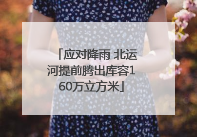 应对降雨 北运河提前腾出库容160万立方米