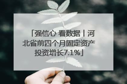 强信心 看数据丨河北省前四个月固定资产投资增长7.1%