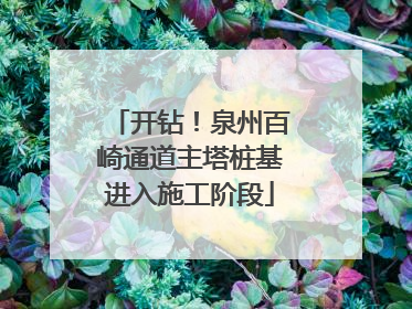 开钻！泉州百崎通道主塔桩基进入施工阶段