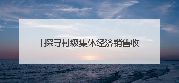 探寻村级集体经济销售收入实现“零突破”的密码