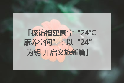 探访福建周宁“24℃康养空间”：以“24”为钥 开启文旅新篇