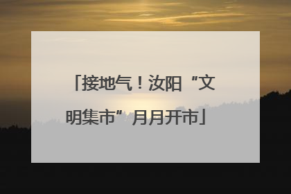 接地气！汝阳“文明集市”月月开市