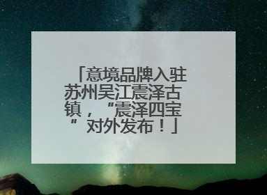 意境品牌入驻苏州吴江震泽古镇，“震泽四宝”对外发布！