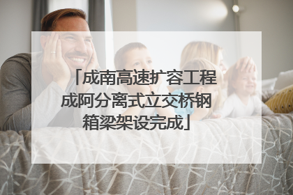 成南高速扩容工程成阿分离式立交桥钢箱梁架设完成