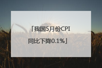 我国5月份CPI同比下降0.1%