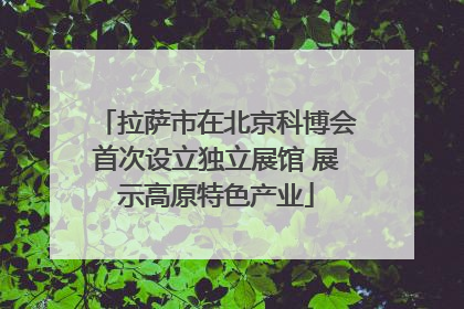 拉萨市在北京科博会首次设立独立展馆 展示高原特色产业