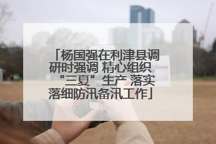 杨国强在利津县调研时强调 精心组织“三夏”生产 落实落细防汛备汛工作
