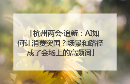 杭州两会·追新：AI如何让消费突围？场景和路径成了会场上的高频词